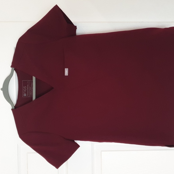 Figs Deep Red Scrub Set (Top & Pants) - Picture 4 of 6